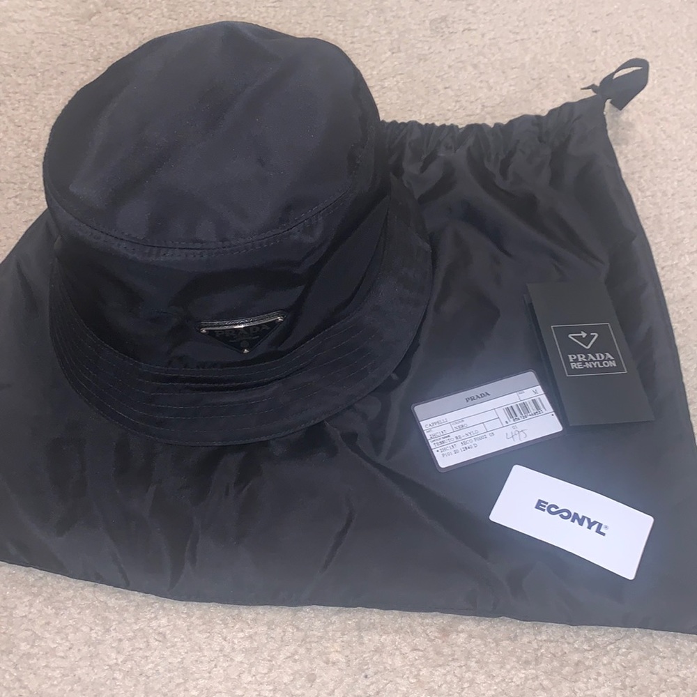 Prada bucket hat black nylon Medium